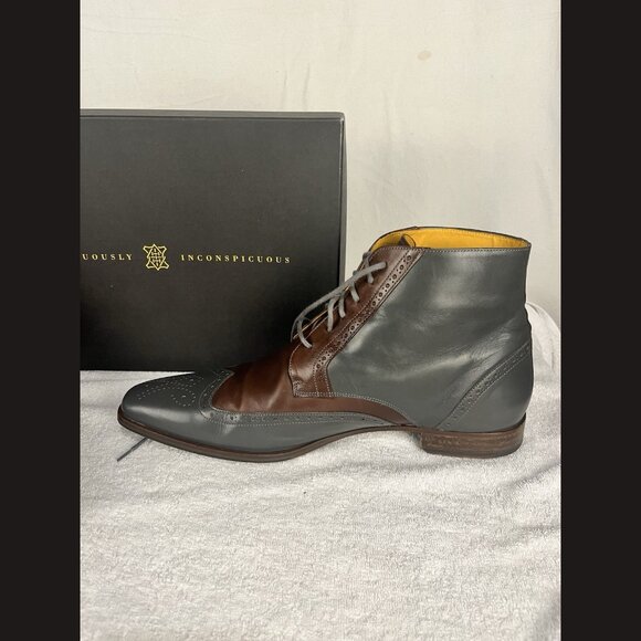 Undandy Men’s Ankle Boots Size‎ 45 Multicolor Brown & Grey Leather Dress Shoes main image 9